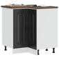 Armário baixo canto cozinha Kalmar madeira artificial preta