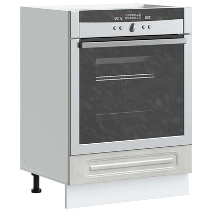 Armário forno Kalmar betão madeira projetada cinza