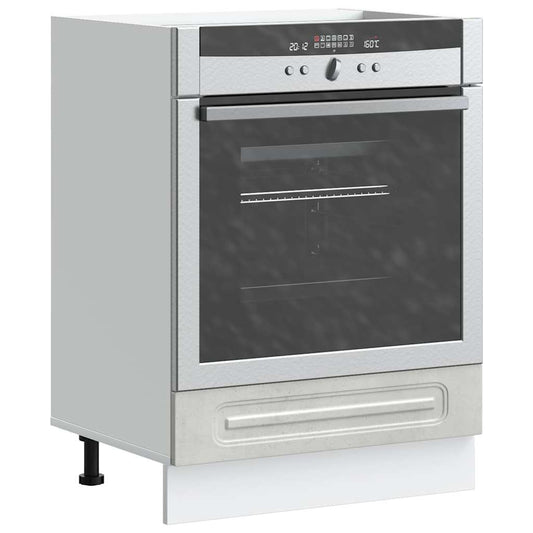 Armário forno Kalmar betão madeira projetada cinza