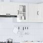 Armário parede de cozinha porta vidro Kalmar branco alto brilho