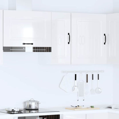 Armário de parede de cozinha Kalmar branco alto brilho