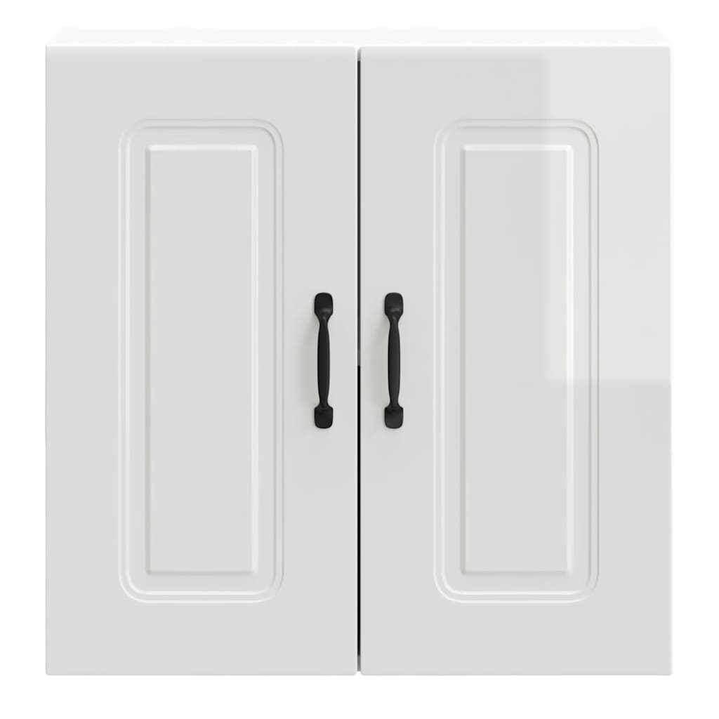 Armário de parede de cozinha Kalmar branco alto brilho