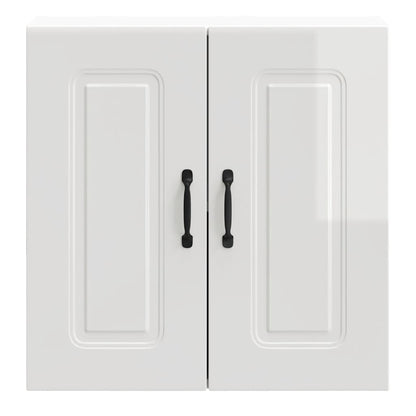 Armário de parede de cozinha Kalmar branco alto brilho