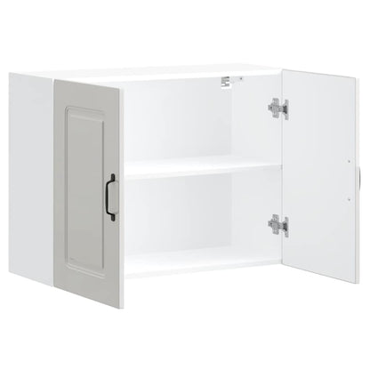Armário de parede de cozinha Kalmar branco alto brilho