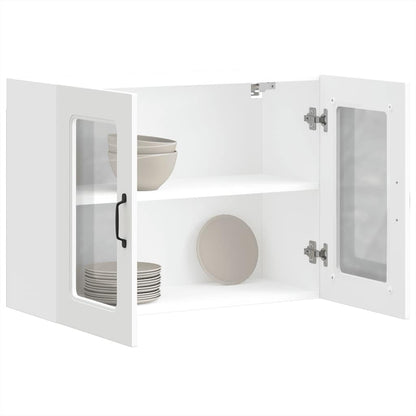 Armário de parede de cozinha porta vidro Kalmar branca