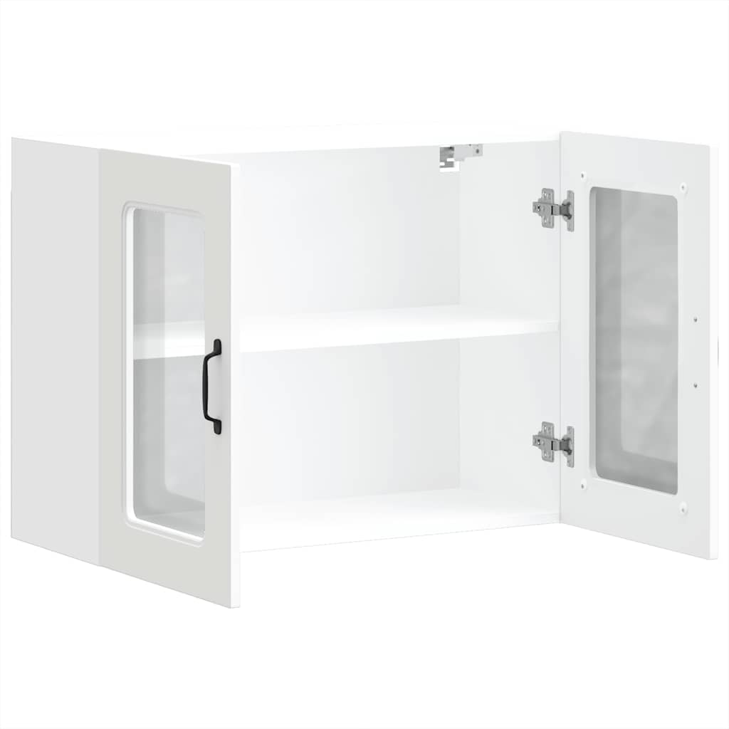 Armário de parede de cozinha porta vidro Kalmar branca