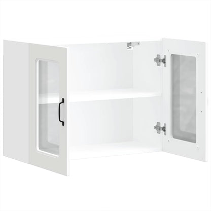 Armário de parede de cozinha porta vidro Kalmar branca