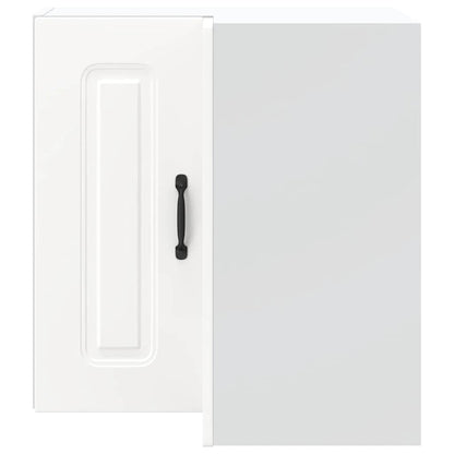 Armário de canto de parede da cozinha derivados madeira branco