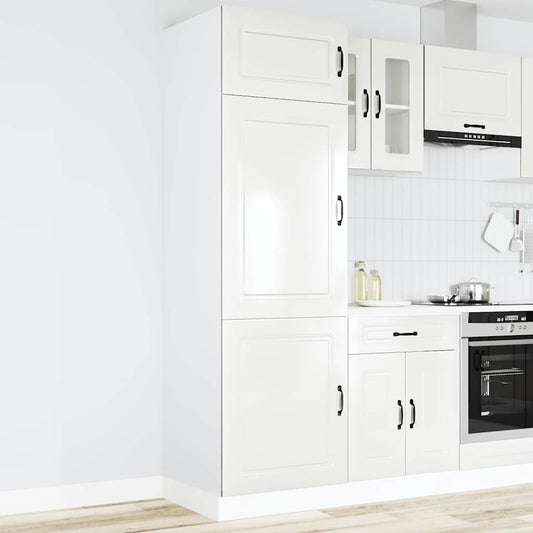 Armário de cozinha Kalmar derivados de madeira branco brilhante