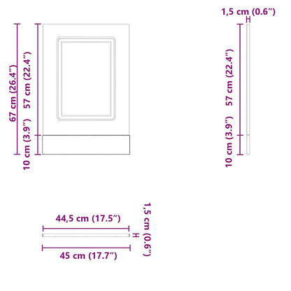 Painel máquina lavar louça Kalmar 45x1,5x67cm carvalho castanho