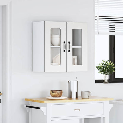 Armário de parede de cozinha porta vidro Kalmar branca