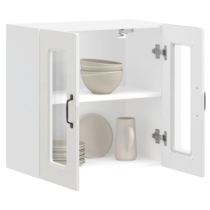 Armário parede de cozinha porta vidro Kalmar branco alto brilho