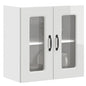 Armário parede de cozinha porta vidro Kalmar branco alto brilho