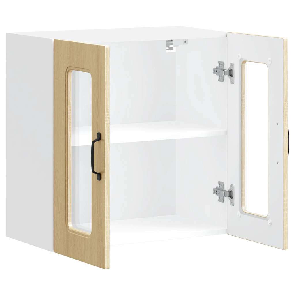 Armário de parede de cozinha porta vidro Kalmar carvalho sonoma