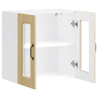Armário de parede de cozinha porta vidro Kalmar carvalho sonoma