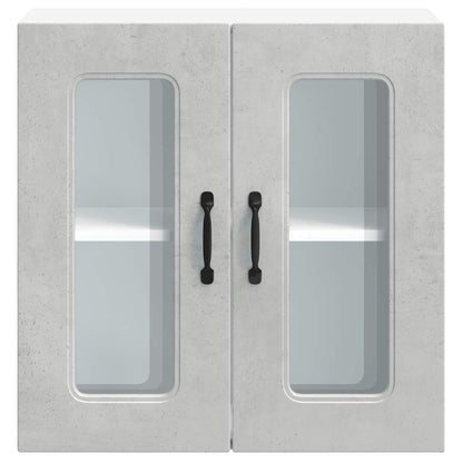 Armário de parede de cozinha porta vidro Kalmar concreto cinza
