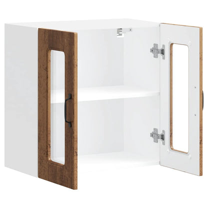 Armário de parede de cozinha porta vidro Kalmar madeira velha