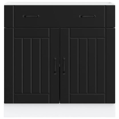 Armário de cozinha baixo Lucca derivados de madeira preto