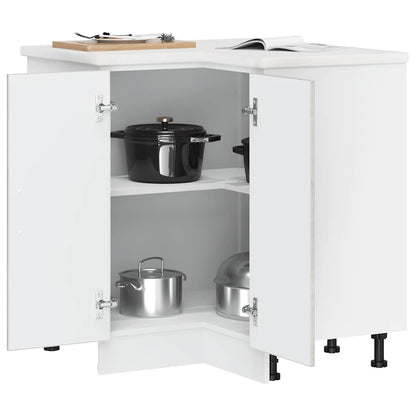 Armário base canto cozinha Lucca madeira cinzento cimento