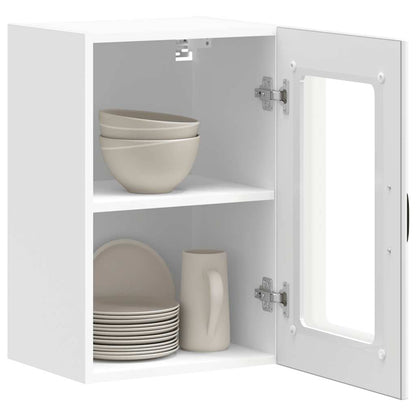 Armário de parede de cozinha porta vidro Lucca branco