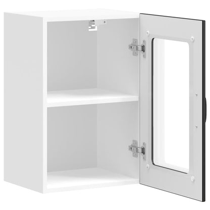 Armário de parede de cozinha porta vidro Lucca preto
