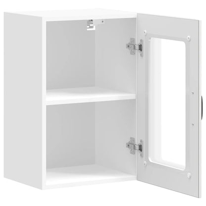 Armário de parede cozinha porta vidro Lucca branco brilhante