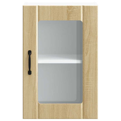 Armário de parede de cozinha porta vidro Lucca carvalho sonoma