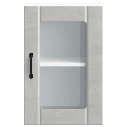 Armário de parede de cozinha porta vidro Lucca cinzento cimento