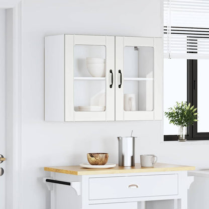 Armário de parede de cozinha porta vidro Lucca branco