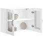 Armário parede de cozinha porta vidro Lucca branco brilhante