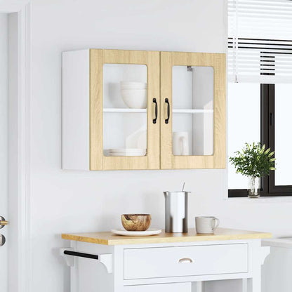 Armário de parede de cozinha porta vidro Lucca carvalho sonoma