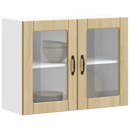 Armário de parede de cozinha porta vidro Lucca carvalho sonoma