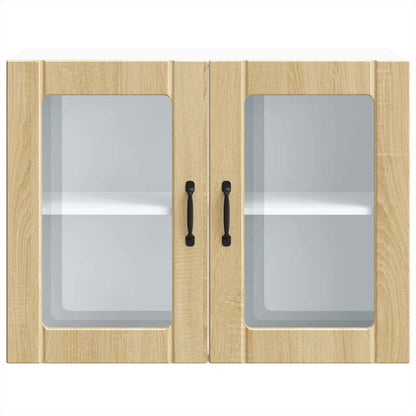 Armário de parede de cozinha porta vidro Lucca carvalho sonoma