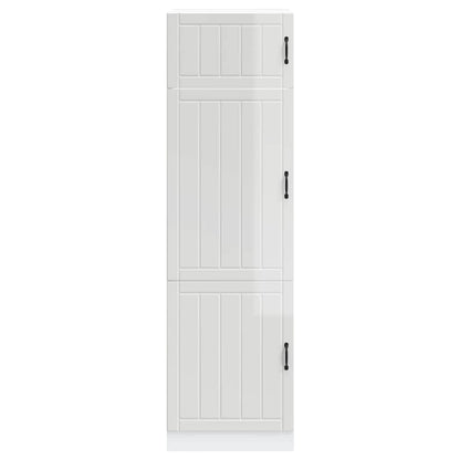 Armário de cozinha Lucca derivados de madeira branco brilhante