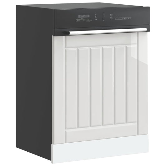 Painel máquina lavar louça derivados madeira branco brilhante