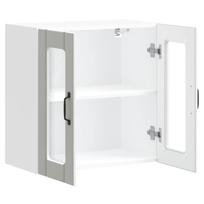 Armário de parede de cozinha porta vidro Lucca branco