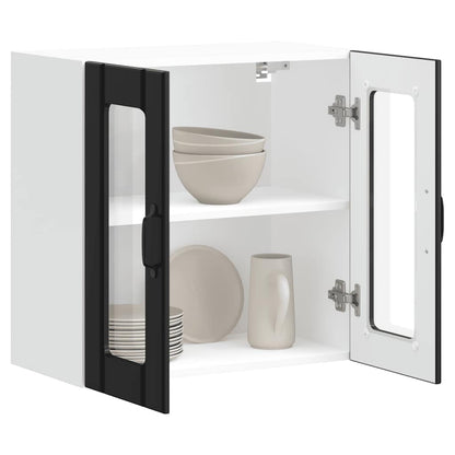 Armário de parede de cozinha porta vidro Lucca preto