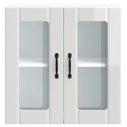 Armário parede de cozinha porta vidro Lucca branco brilhante