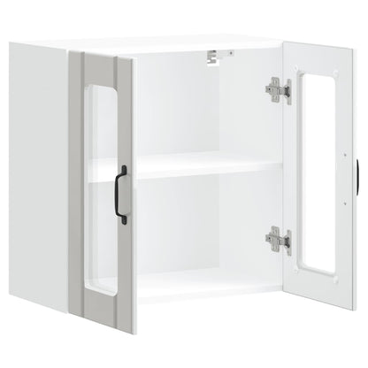 Armário parede de cozinha porta vidro Lucca branco brilhante