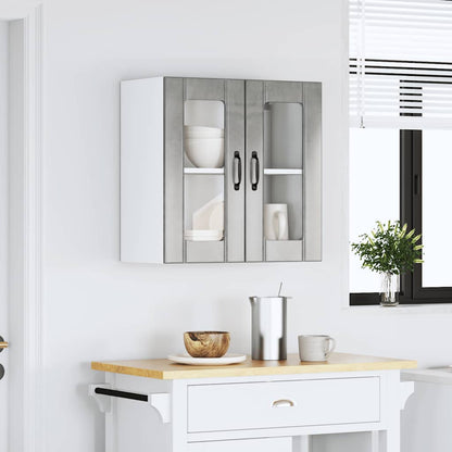Armário de parede de cozinha porta vidro Lucca cinza cimento