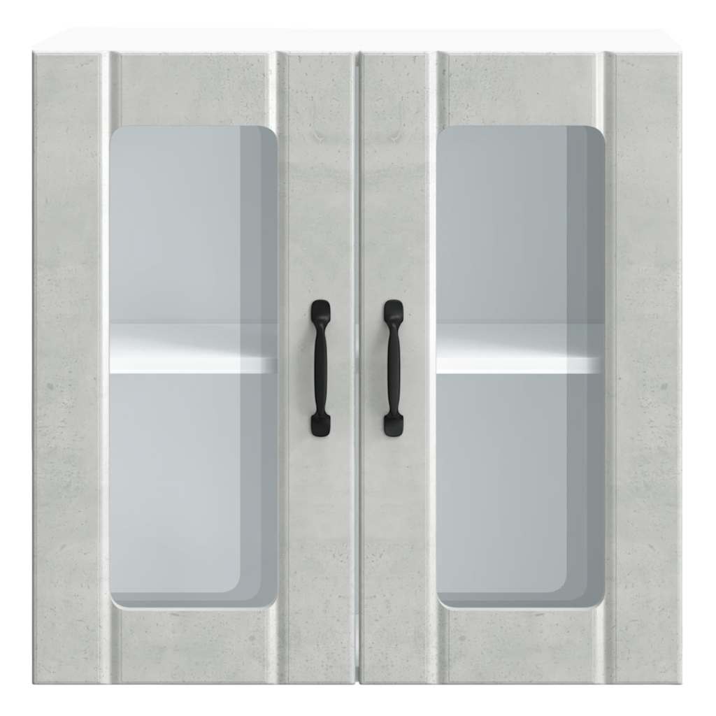 Armário de parede de cozinha porta vidro Lucca cinza cimento