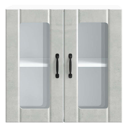 Armário de parede de cozinha porta vidro Lucca cinza cimento