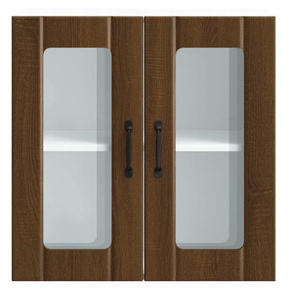 Armário de parede cozinha porta vidro Lucca carvalho castanho