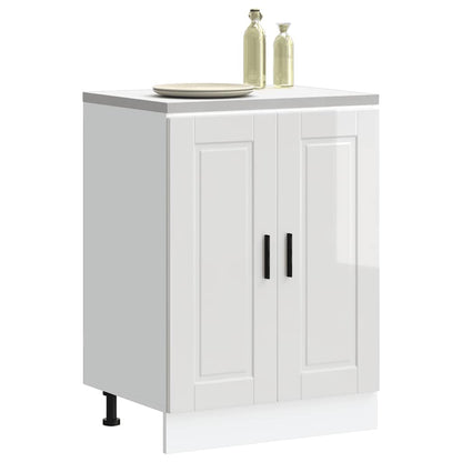 Armário base cozinha Porto derivados madeira branco brilhante