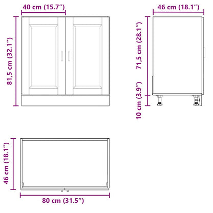 Armário base para lavatório "Porto" High Gloss Branco
