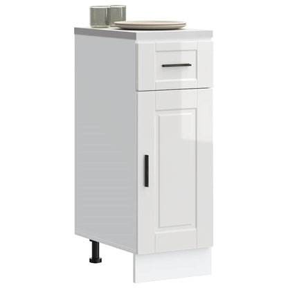 Armário base cozinha Porto derivados madeira branco brilhante