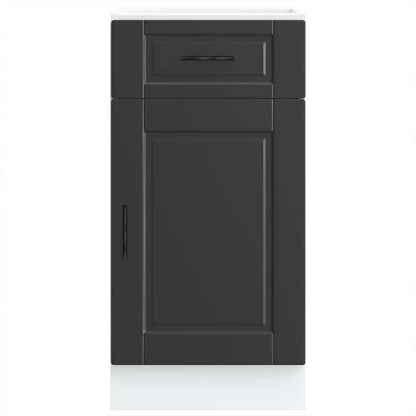 Armário base de cozinha Porto derivados de madeira preto