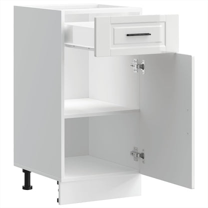 Armário base cozinha Porto derivados madeira branco brilhante