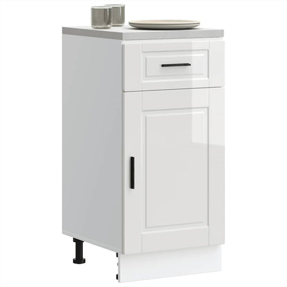 Armário base cozinha Porto derivados madeira branco brilhante