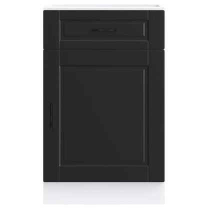 Armário base de cozinha Porto derivados de madeira preto